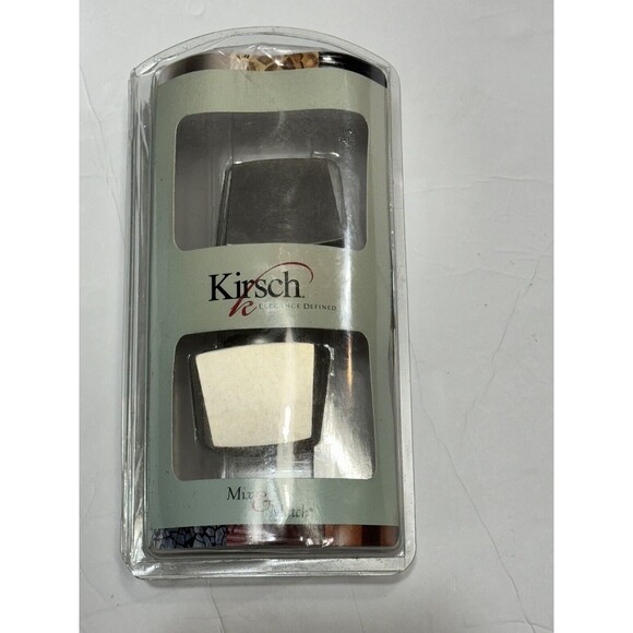 NEW Kirsch Brushed Nickel Squareish 1 3/8" Pole Finials 1 Pair - Picture 11 of 12